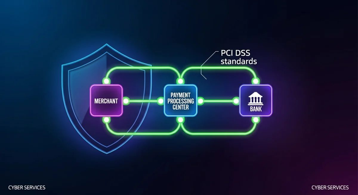 Cyber Services
Kết nối mạnh mẽ, bảo mật tuyệt đối: hình dung về chuỗi giao dịch an toàn từ doanh nghiệp, trung tâm xử lý đến ngân hàng, được bao bọc bởi lớp vỏ PCI DSS vững chắc.
