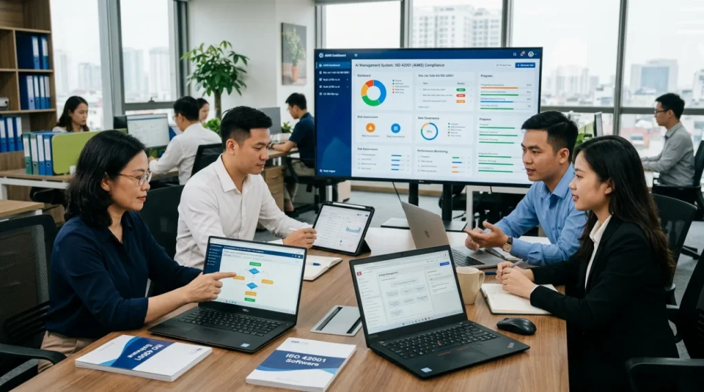 công cụ phần mềm hỗ trợ ISO/IEC 42001:2023 - Ảnh đại diện cho Công cụ phần mềm hỗ trợ ISO/IEC 42001:2023 – Giải pháp toàn diện cho doanh nghiệp