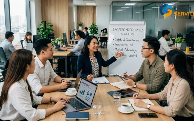lợi ích ISO/IEC 42001:2023 cho doanh nghiệp AI - Ảnh đại diện cho Lợi ích ISO/IEC 42001:2023 cho doanh nghiệp AI: Định hướng an toàn và cạnh tranh