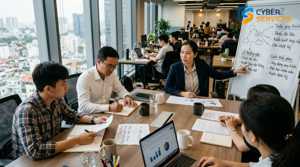 lỗi thường gặp SOC 2 - Ảnh đại diện cho Những lỗi thường gặp SOC 2 và cách khắc phục hiệu quả cho doanh nghiệp